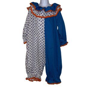 READ Handmade Clown Halloween Costume Unisex Kids 2T Boys Girls Jumpsuit Blue